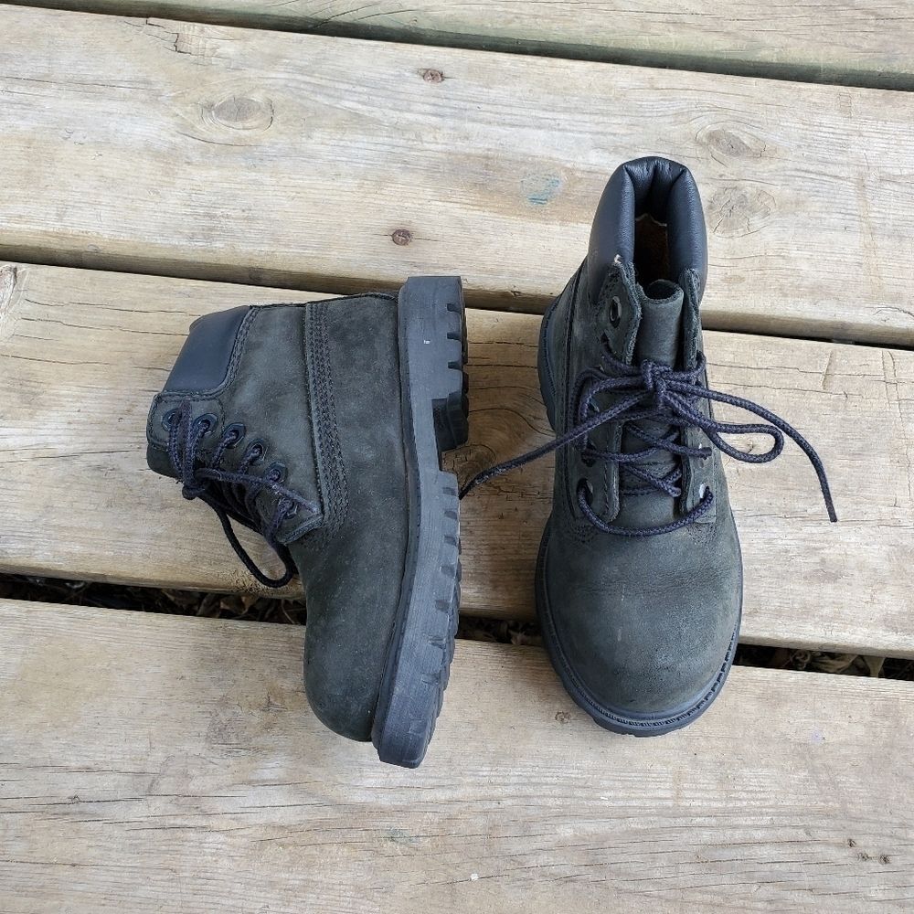 Timberland Kids 6" Premium Waterproof Classic Black‎ Nubuck Boot Toddler Size 9